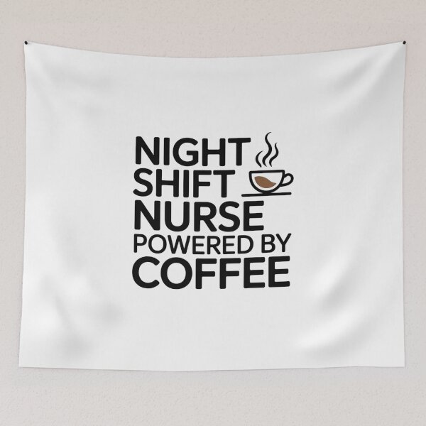 Item preview, Night Shift Nurse Powered by Coffee Funny Nurse Gift designed and sold by podlook.