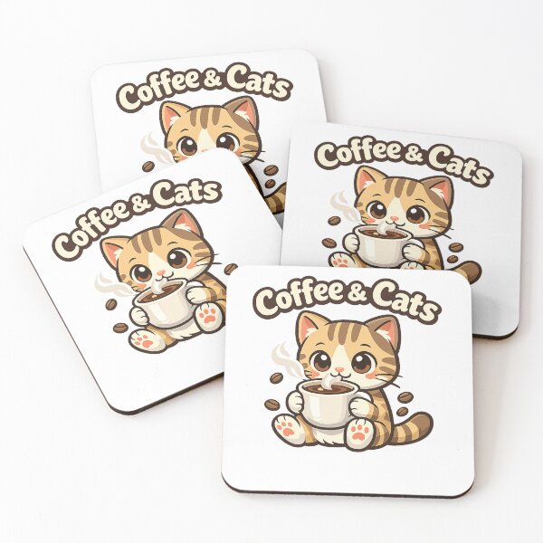 Item preview, Cute Coffee And Cats Cartoon Cat Design designed and sold by Wolf Creator.