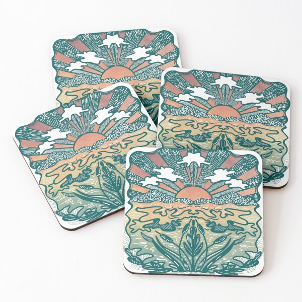 Item preview, Peaceful Water and Sky Sunset Drawing designed and sold by CampK80.