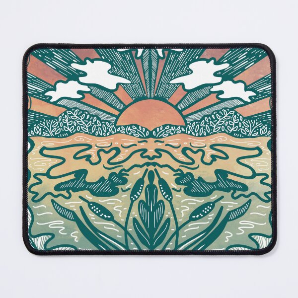 Item preview, Peaceful Water and Sky Sunset Drawing designed and sold by Art of Camping Now.