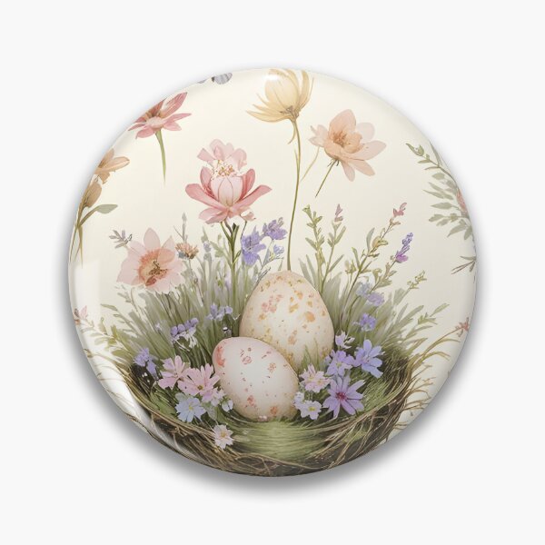 Item preview,  Cottagecore Garden Easter Eggs in Nests - Vintage Botanical Wildflower Spring Pattern designed and sold by Amplify-n-Co.