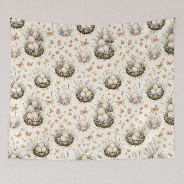 Item preview,  Cottagecore Garden Easter Eggs in Nests - Vintage Botanical Wildflower Spring Pattern designed and sold by Amplify-n-Co.
