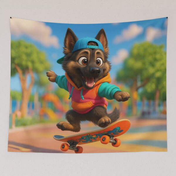 Item preview, Skater Sable Black German Shepherd designed and sold by Sillytoe.