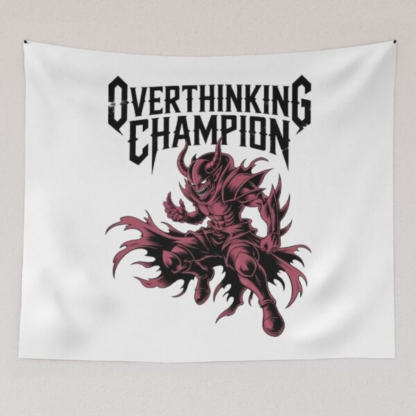Item preview, Overthinking Champion – Dark Demon Streetwear Graphic designed and sold by NewUSShop.