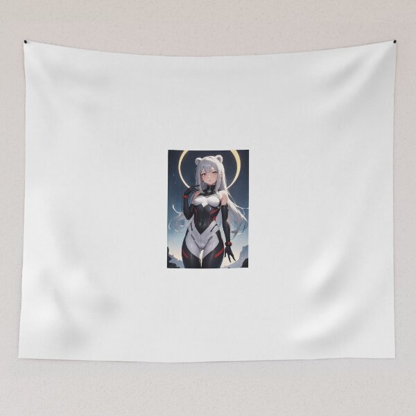 Item preview, Anime Sci-Fi Cyber Angel - Silver Hair Girl in Tactical Bodysuit designed and sold by iloveanimechibi.
