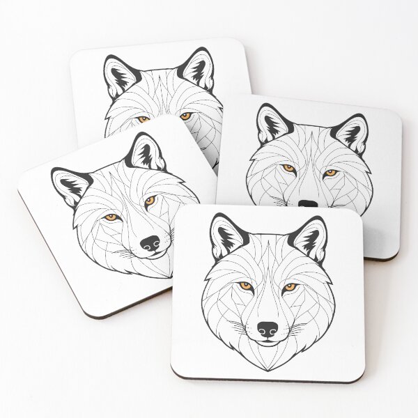 Item preview, Minimalist Wolf Line Art – Modern Symmetrical Animal Design - 12 designed and sold by RELAX STATION.