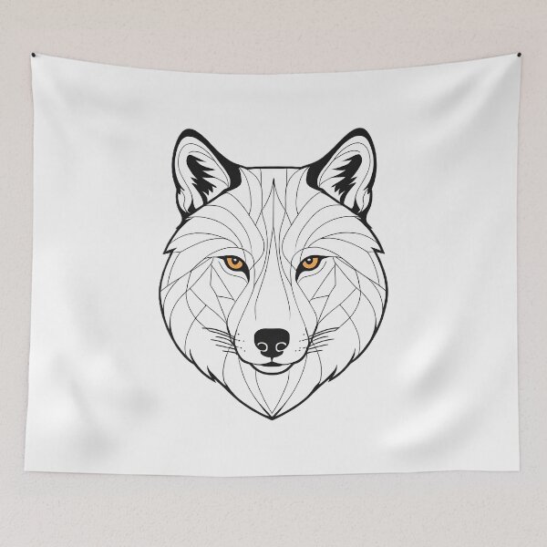 Item preview, Minimalist Wolf Line Art – Modern Symmetrical Animal Design - 12 designed and sold by RELAX STATION.