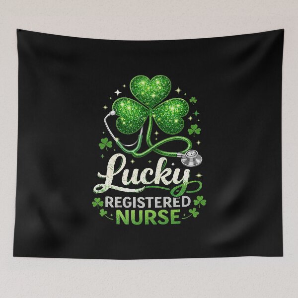 Item preview, St. Patrick's Day Lucky Registered Nurse designed and sold by Hey Bubble.