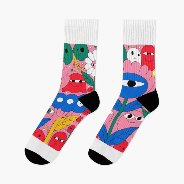 Item preview, A colorful illustration of cartoon flowers and faces designed and sold by Creative88Art.