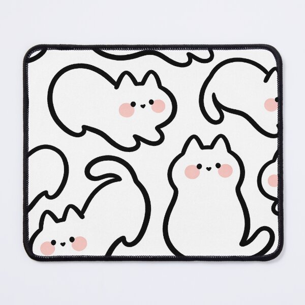 Item preview, Minimalist Kawaii Cat Pattern Cute White Kittens - Chat Mignon designed and sold by ViralVibeLab.