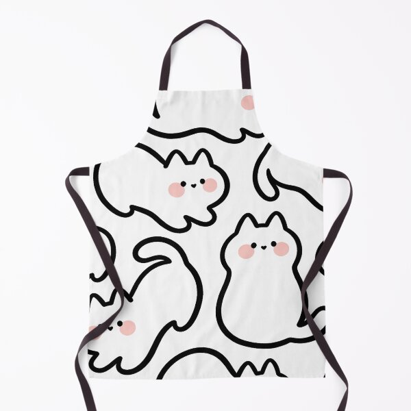 Item preview, Minimalist Kawaii Cat Pattern Cute White Kittens - Chat Mignon designed and sold by ViralVibeLab.