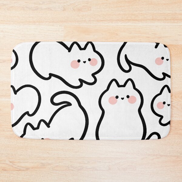 Item preview, Minimalist Kawaii Cat Pattern Cute White Kittens - Chat Mignon designed and sold by ViralVibeLab.
