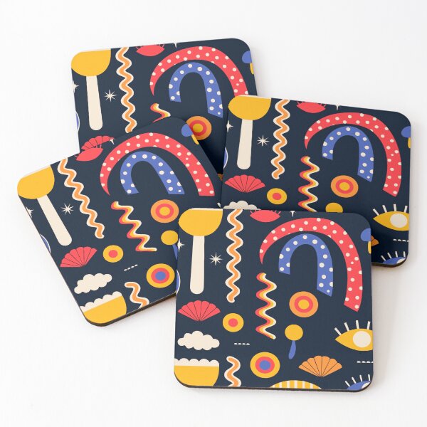 Item preview, A vibrant and playful abstract illustration with colorful shapes and patterns designed and sold by Creative88Art.