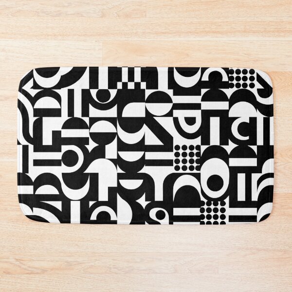 Item preview, A black and white abstract geometric pattern with various shapes designed and sold by Creative88Art.