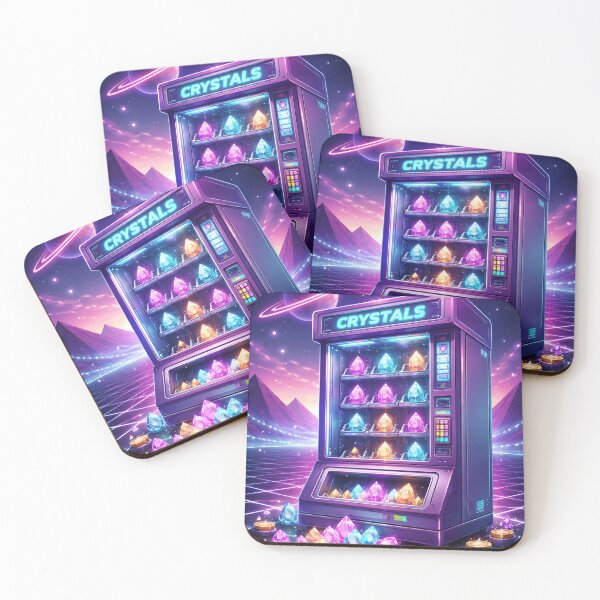 Item preview, Neon Crystal Vending Machine – Cyberpunk Synthwave Aesthetic designed and sold by RYAN48011.