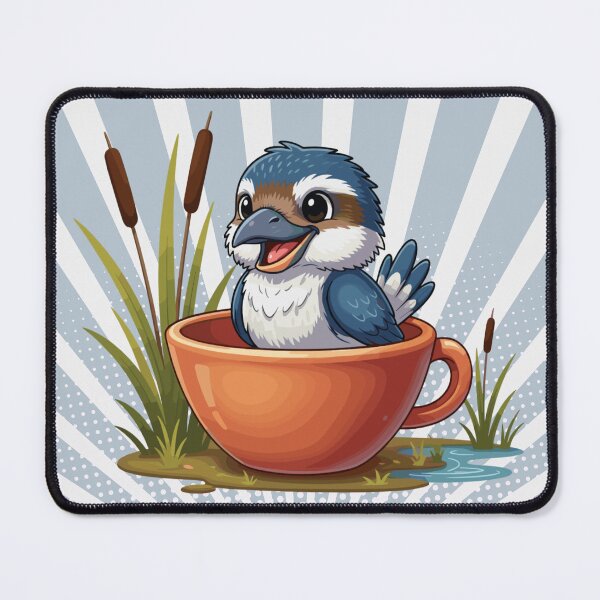 Item preview, Cute Kookaburra in Teacup – Australiana Bird Illustration designed and sold by MvuuStudio.