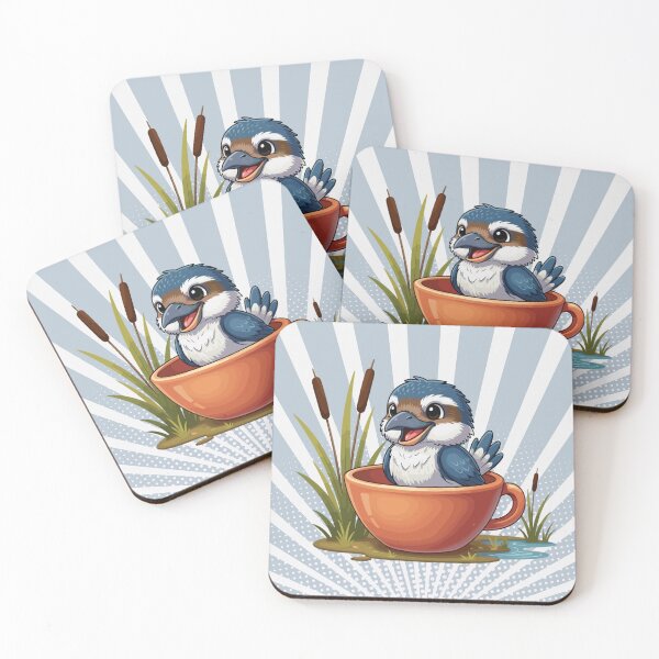 Item preview, Cute Kookaburra in Teacup – Australiana Bird Illustration  designed and sold by MvuuStudio.
