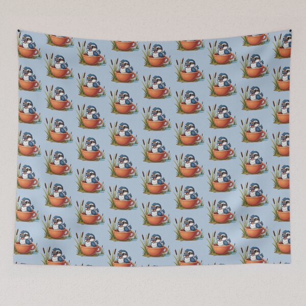 Item preview, Cute Kookaburra in Teacup – Australiana Bird Illustration  designed and sold by MvuuStudio.