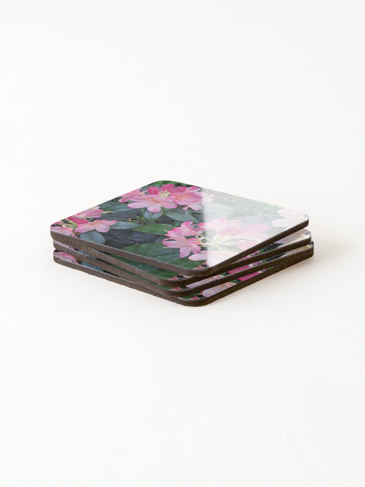 Thumbnail 4 of 5, Coasters (Set of 4), Pink Rhododendron designed and sold by katyfryd.