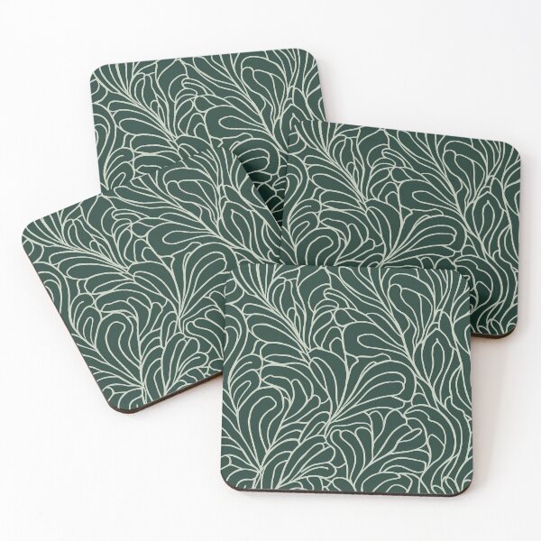 Item preview, Elegant Organic Curved Lines Forest Green - Lignes Organiques designed and sold by ViralVibeLab.