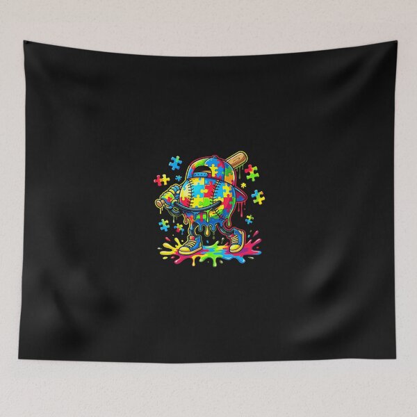 Item preview, Autism Awareness Baseball Ice Cream Drip designed and sold by scottygrindz.