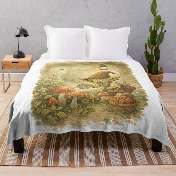 Item preview, Cute Goblin Mushroom Gardener - Whimsical Forest Garden Fantasy Illustration designed and sold by MagicMakerPh.