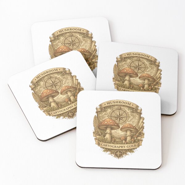 Item preview, Fantasy Mushroom Cartography Guild Emblem – Vintage Explorer Map Crest, Botanical Adventure Badge, RPG Style Sticker & T-Shirt Design designed and sold by MagicMakerPh.