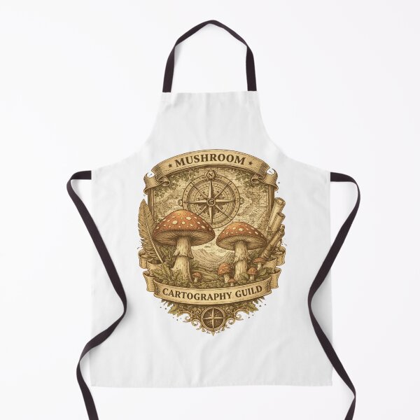 Item preview, Fantasy Mushroom Cartography Guild Emblem – Vintage Explorer Map Crest, Botanical Adventure Badge, RPG Style Sticker & T-Shirt Design designed and sold by MagicMakerPh.