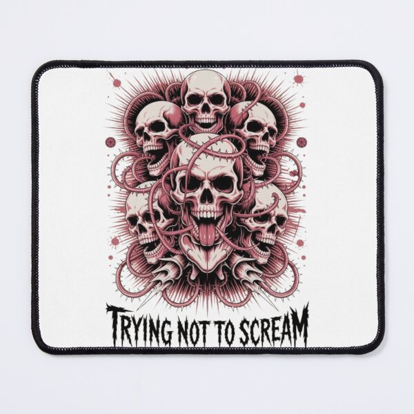 Item preview, Trying Not to Scream – Dark Skull Horror Streetwear Graphic designed and sold by NewUSShop.