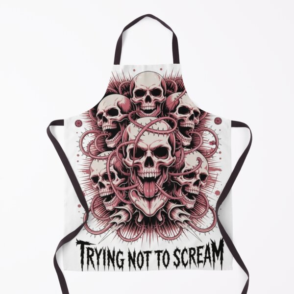 Item preview, Trying Not to Scream – Dark Skull Horror Streetwear Graphic designed and sold by NewUSShop.