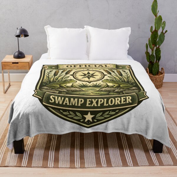 Item preview, Official Swamp Explorer Badge – Vintage Scout Patch with Frog, Compass & Swamp Plants, Adventure Nature Sticker & T-Shirt designed and sold by MagicMakerPh.