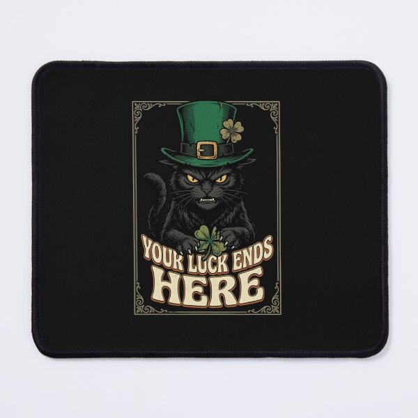 Item preview, Your Luck Ends Here - Retro Black Cat St. Patrick's Day Shirt - Sarcastic Vintage Irish Humor Design designed and sold by Clothesbest.