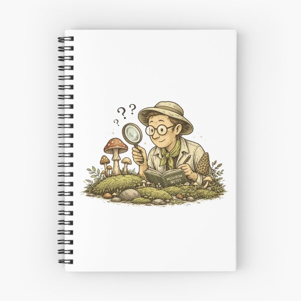 Item preview, Mushroom Scientist Illustration – Quirky Mycology Researcher with Magnifying Glass, Vintage Botanical Field Study Sticker & T-Shirt designed and sold by MagicMakerPh.