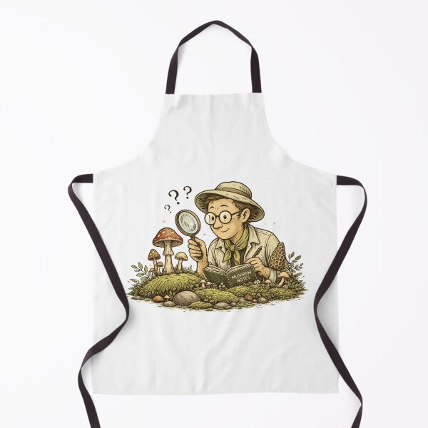 Item preview, Mushroom Scientist Illustration – Quirky Mycology Researcher with Magnifying Glass, Vintage Botanical Field Study Sticker & T-Shirt designed and sold by MagicMakerPh.