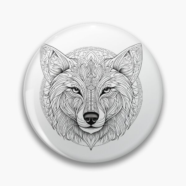 Item preview, Ornamental Wolf Line Art - 6 designed and sold by RELAX STATION.