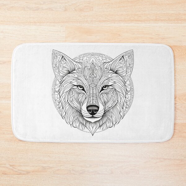 Item preview, Ornamental Wolf Line Art - 6 designed and sold by RELAX STATION.
