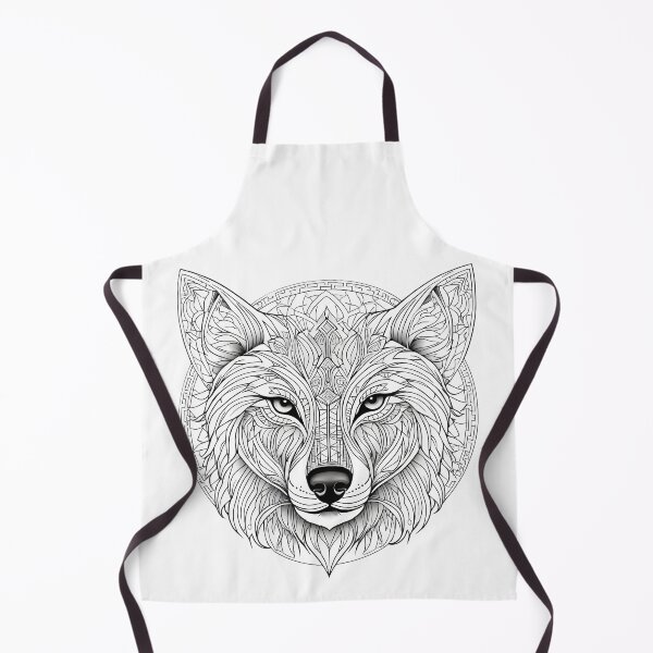 Item preview, Ornamental Wolf Line Art - 6 designed and sold by RELAX STATION.