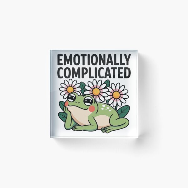Item preview, Emotionally Complicated – Cute Frog and Flowers Humor Graphic designed and sold by NewUSShop.