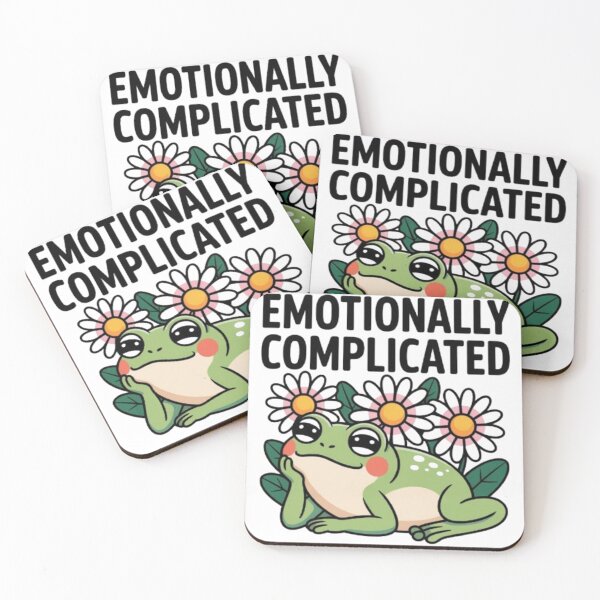 Item preview, Emotionally Complicated – Cute Frog and Flowers Humor Graphic designed and sold by NewUSShop.