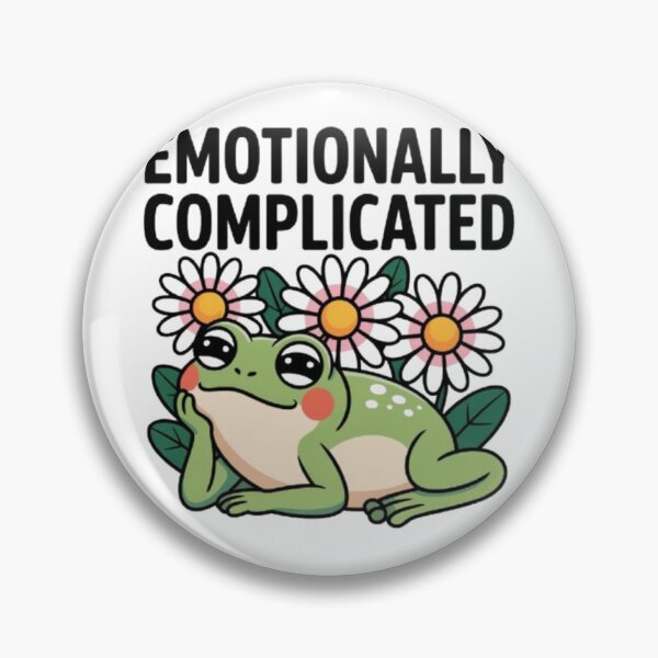 Item preview, Emotionally Complicated – Cute Frog and Flowers Humor Graphic designed and sold by NewUSShop.