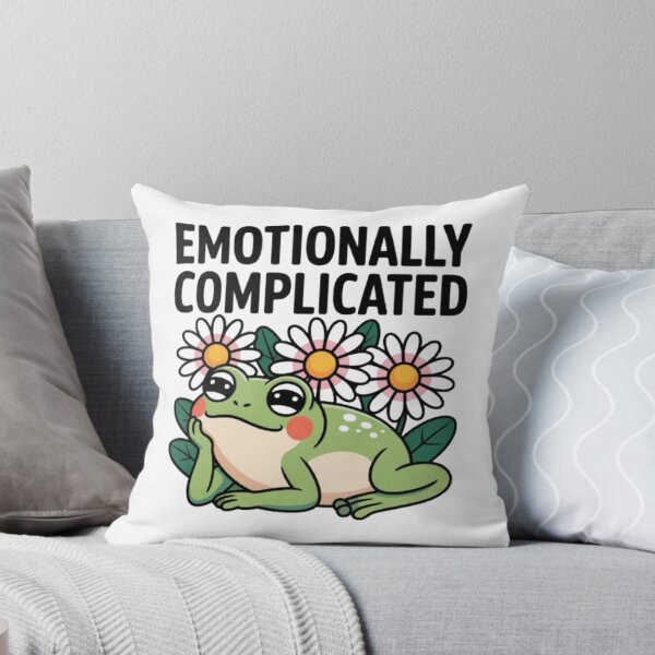 Item preview, Emotionally Complicated – Cute Frog and Flowers Humor Graphic designed and sold by NewUSShop.