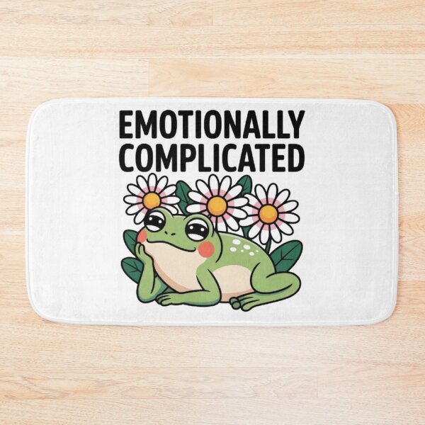 Item preview, Emotionally Complicated – Cute Frog and Flowers Humor Graphic designed and sold by NewUSShop.