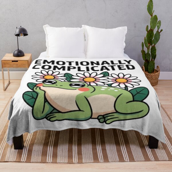 Item preview, Emotionally Complicated – Cute Frog and Flowers Humor Graphic designed and sold by NewUSShop.