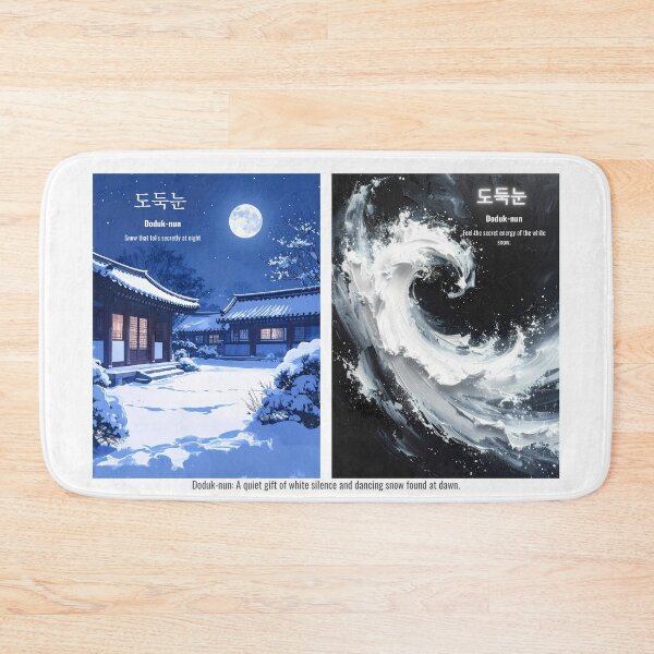 Item preview, Korean Word "Doduknun" (Sudden Snowfall) – Hangul Typography Art Set designed and sold by ZenHangulArt.