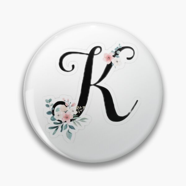 Item preview, Elegant Floral Letter K Monogram – Botanical Flower Alphabet Initial designed and sold by PixelVibe Art.