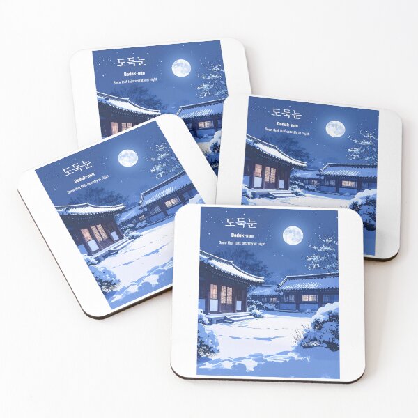 Item preview, Korean Word "Doduknun" (Sudden Snowfall) – Calm Hangul Typography Art designed and sold by ZenHangulArt.