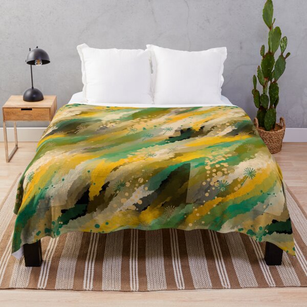 Item preview, Abstract Dandelion Waves - Earthy Teal Gold Botanical Pattern Digital Art designed and sold by TheArtOfTreble.