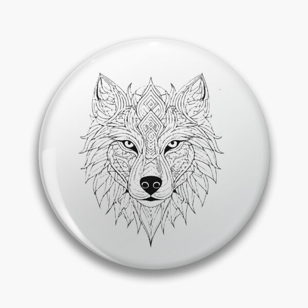 Item preview, Ornamental Wolf Line Art - 8 designed and sold by RELAX STATION.