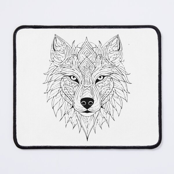 Item preview, Ornamental Wolf Line Art - 8 designed and sold by RELAX STATION.