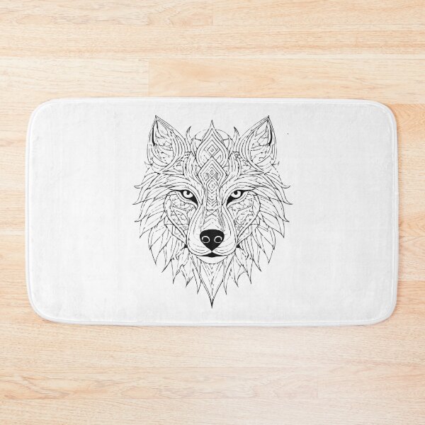Item preview, Ornamental Wolf Line Art - 8 designed and sold by RELAX STATION.